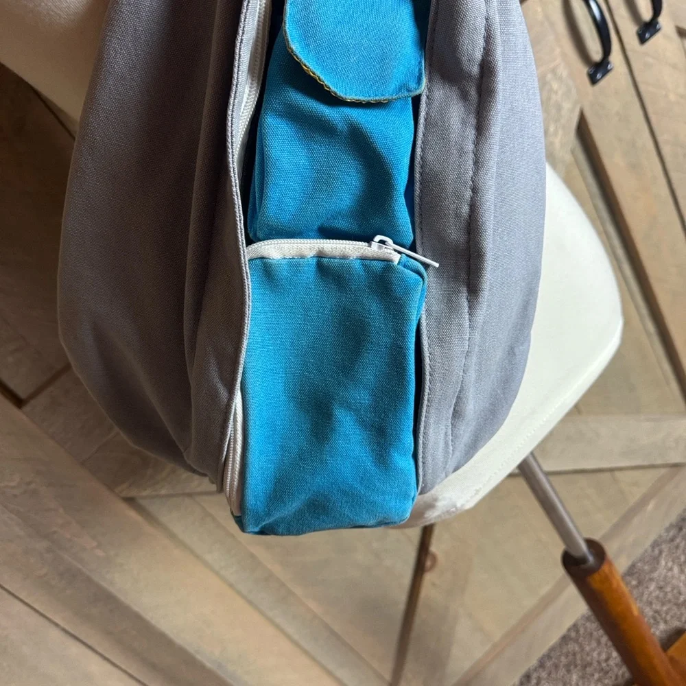 Kavu blue and gray Original rope sling bag with adjustable straps